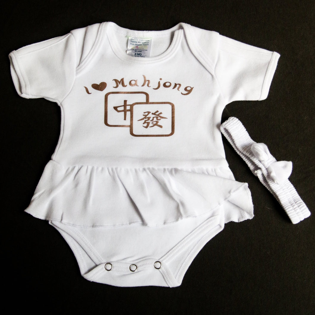 I Love Maj Jong - Pink Onesie Tutu